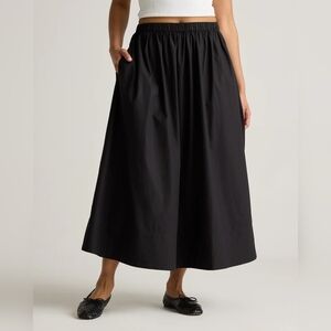 Quince Cotton Poplin Black A Line Maxi Skirt - Size M